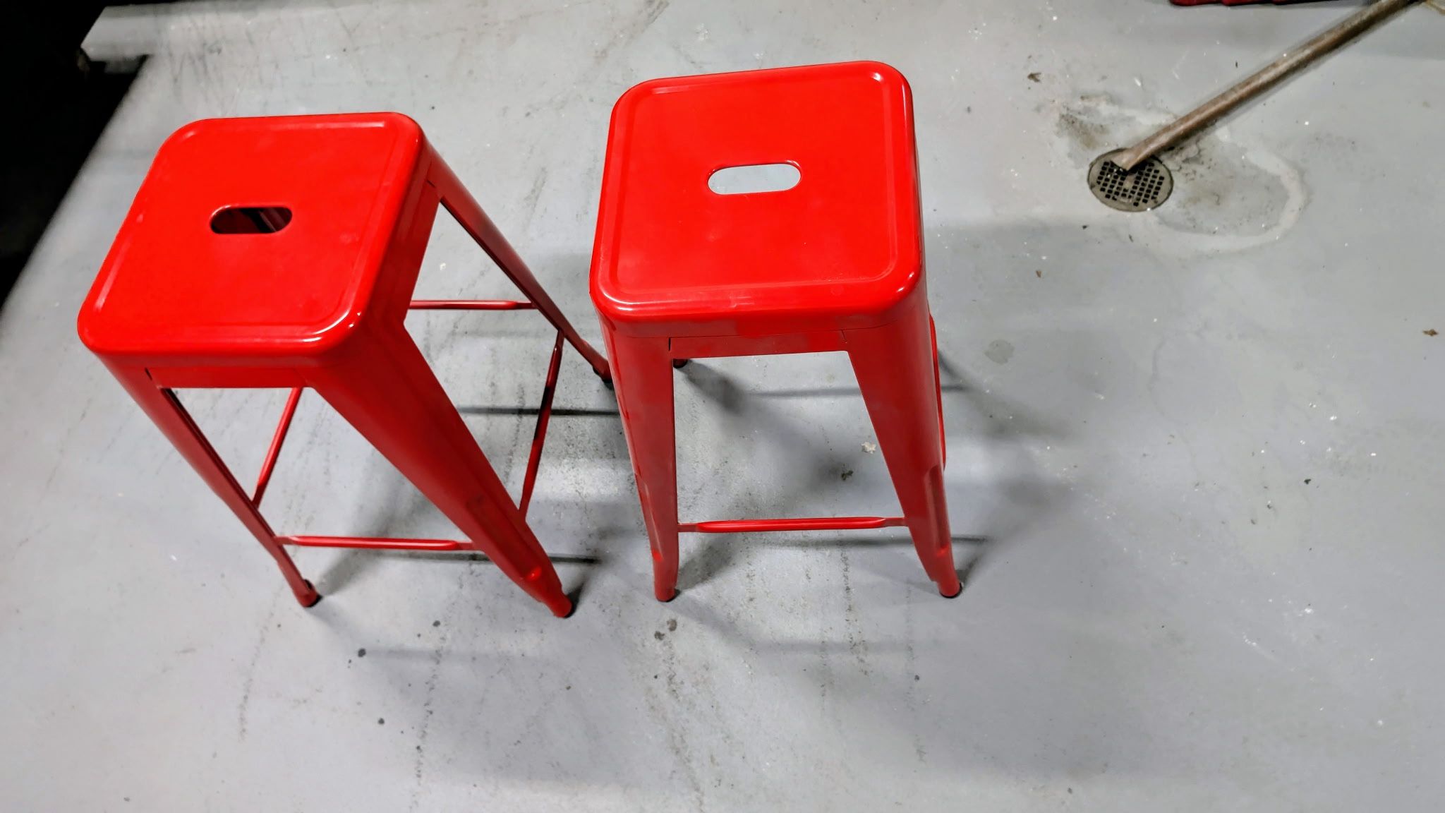 Red Metal Stools