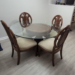 Glass Top Dining Room Table Set