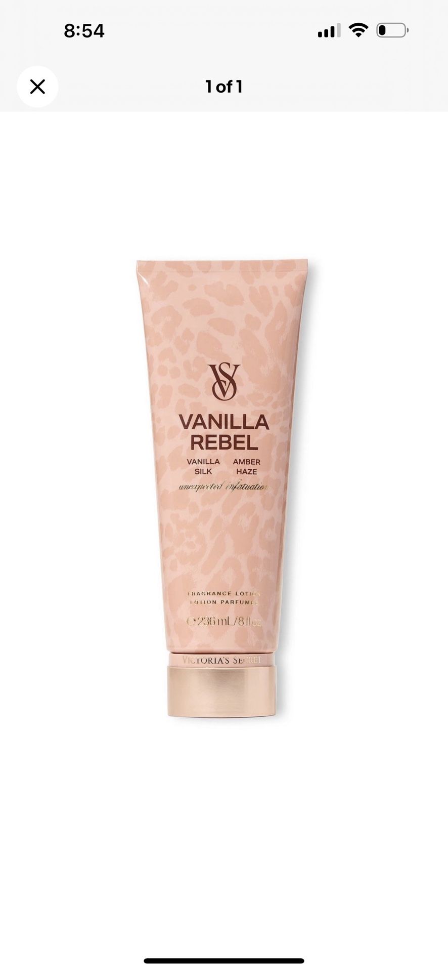 Victoria's Secret Vanilla Rebel Fragrance Body Lotion Moisturizer 8 oz New