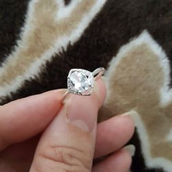 Real 925 Sterling Silver Wedding Ring Size 6/7