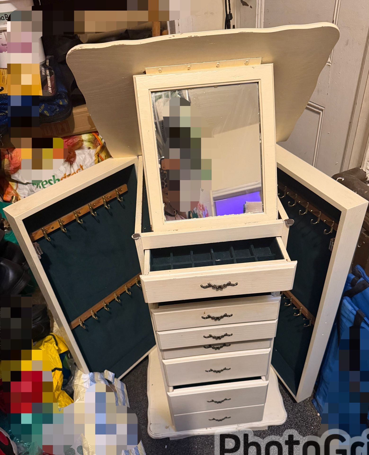 Vintage LPOWELL JEWELRY ARMOIRE 