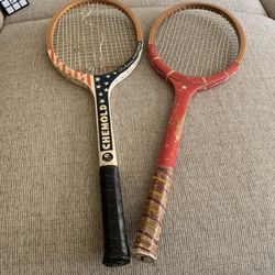 2 Vintage Tennis Rackets Chemold and Spalding