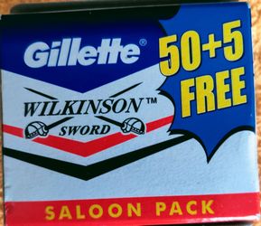 NEW Gillette Wilkinson Sword Double Edge Razor Blades 55-Pack