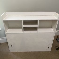 Elegant White Hybrid TV Stand & Bookshelf - Compact & Practical!