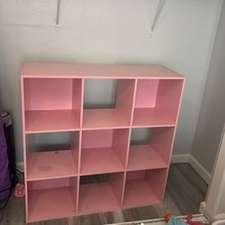 9 Wood Kids Pink Organizer