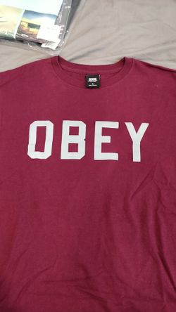 Obey maroon shirt size S