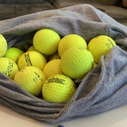 Full Sack Of  Yellow Golfballs 