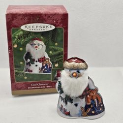  Hallmark Ornament cool character Christmas Ornament Hat beard snowman Santa

Dated 2000
Ornament in mint condition, kept in the box
Box has some ligh