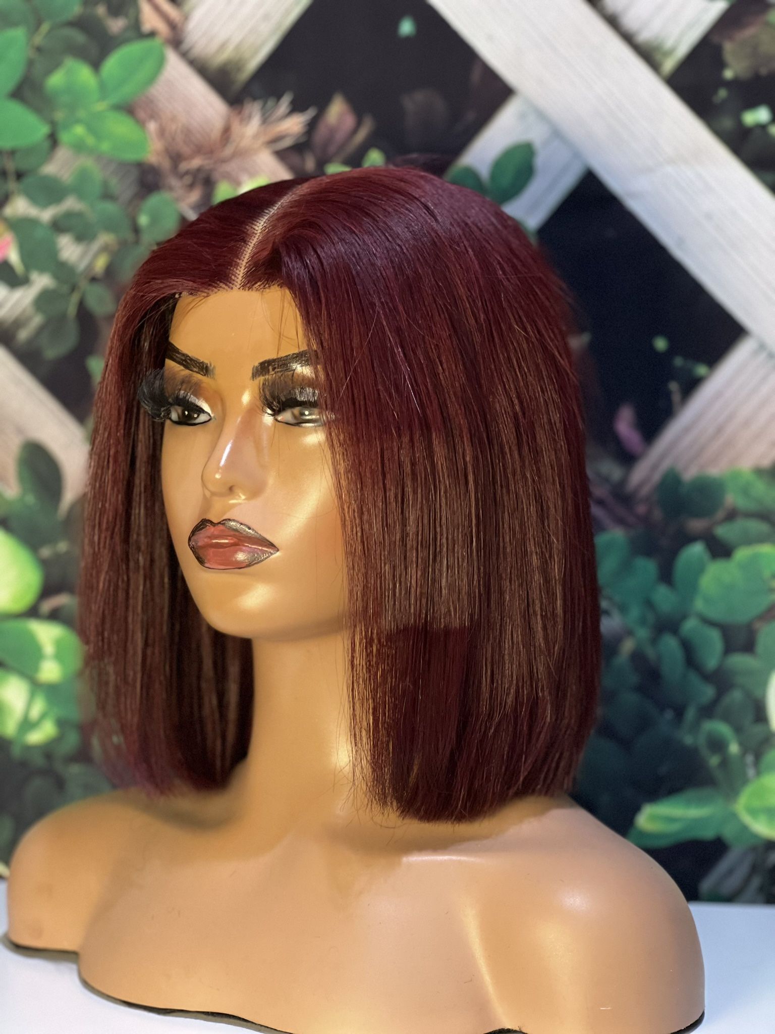 Human Hair Wig Burgundy (Wear N Go)