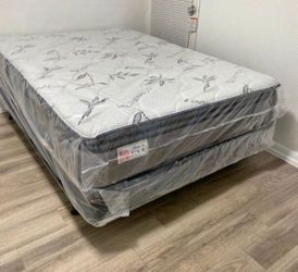 Brand new queen pillowtop mattress + free box spring