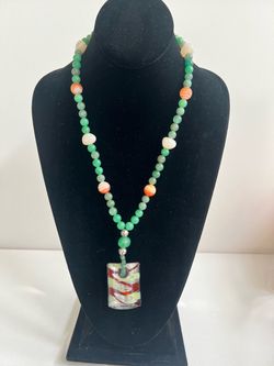 #42 Green Aventurine 22” handmade necklace