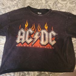 Cropped Glittery Acdc Tee