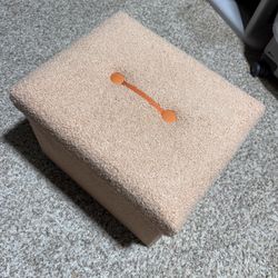 Pink Small Folding Storage Ottoman, Foot Rest Stool, 12.2 x 16.1 x 12.2 Inches, Ottoman with Storage