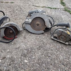 Lot Of 3 Electric Circular Saws PORTER CABLE, MALLSAW, WARDS.