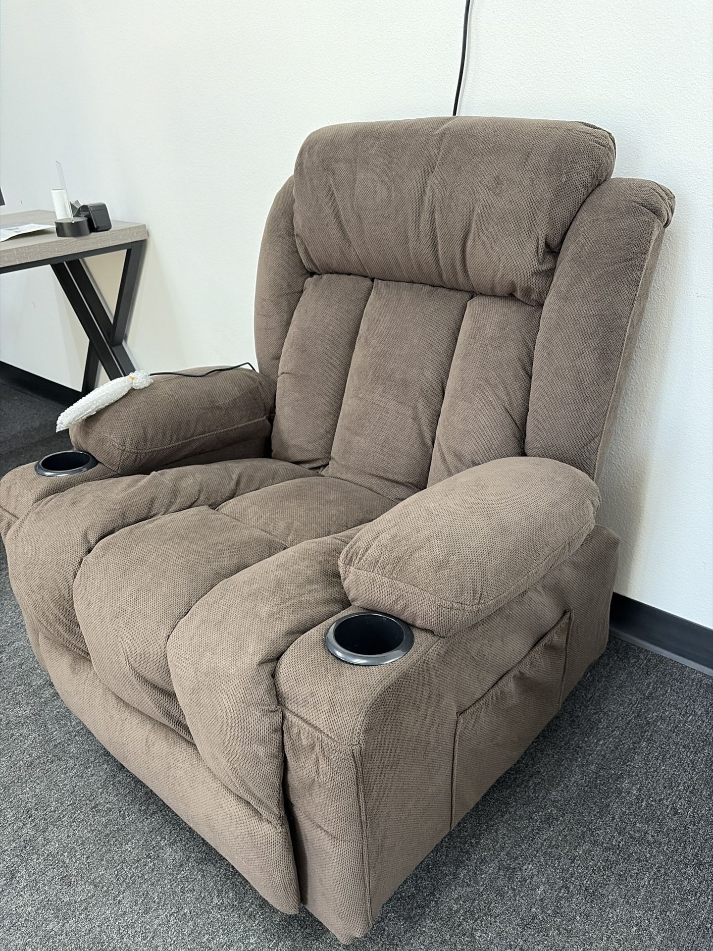 Sofa Recliner Massage Chair Couch - Fabric - Brown