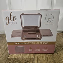 Glo Tech Beauty Case With LED Mirror - Pink