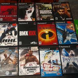 18 various Sony PlayStation 2 games, 4 controllers, 2 extenders, 2 X 8mb cards