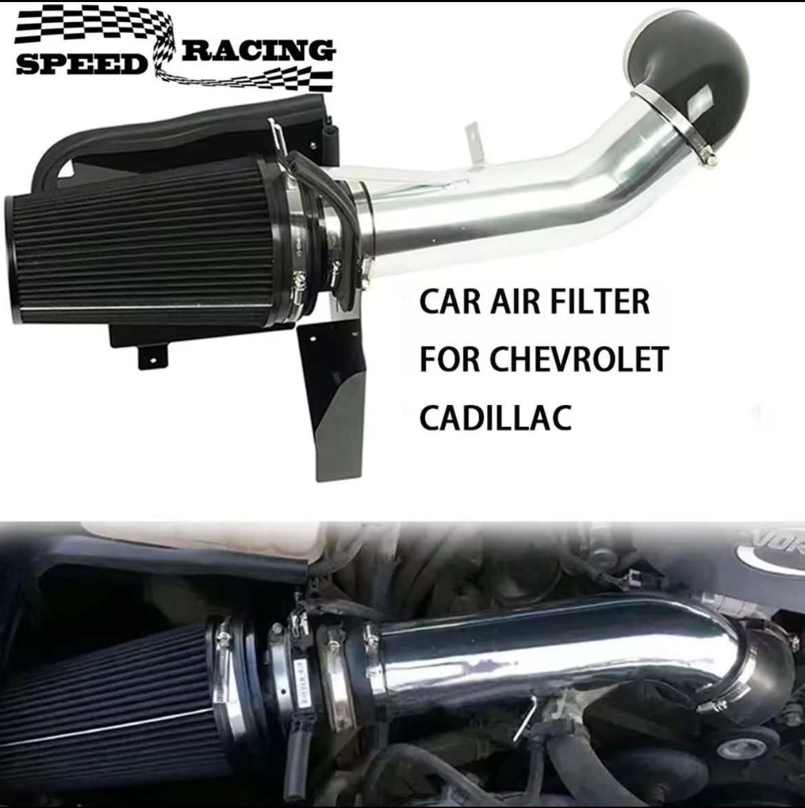Air Intake System Kit with Air Filter For GMC Chevrolet, Cadillac, GMC V8 4.8L 5.3L 6.0L Car Engine 1999 to 2006