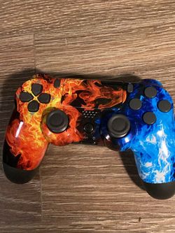 New Custom Fire and Ice PS4 Controller