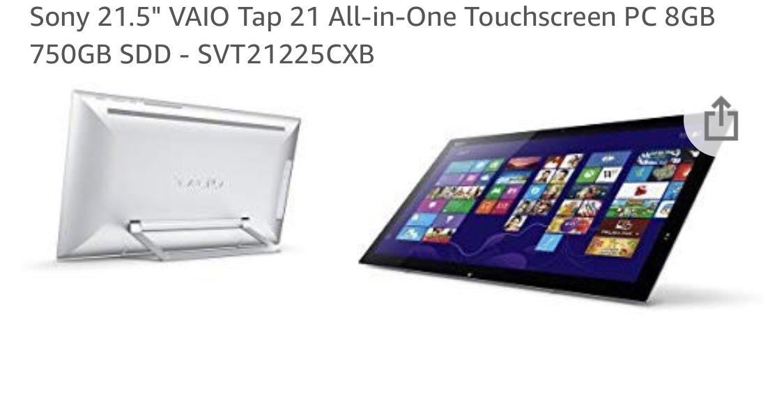 Sony VAIO Tap 21 SVT21225CXB - all-in-one - Core i5 4200U 1.6 GHz