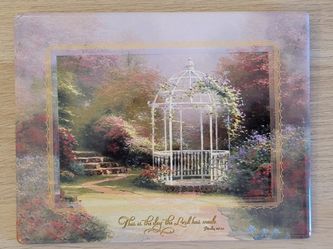 Thomas Kinkade - LILAC GAZEBO - Gardens Of Faith Limited Edition Wall Plaque Plate 9" X 7" With Certification