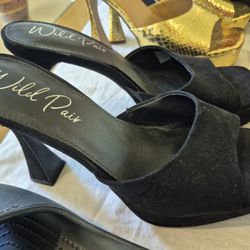Wild Pair Black Suede Size 8 Mint Condition 