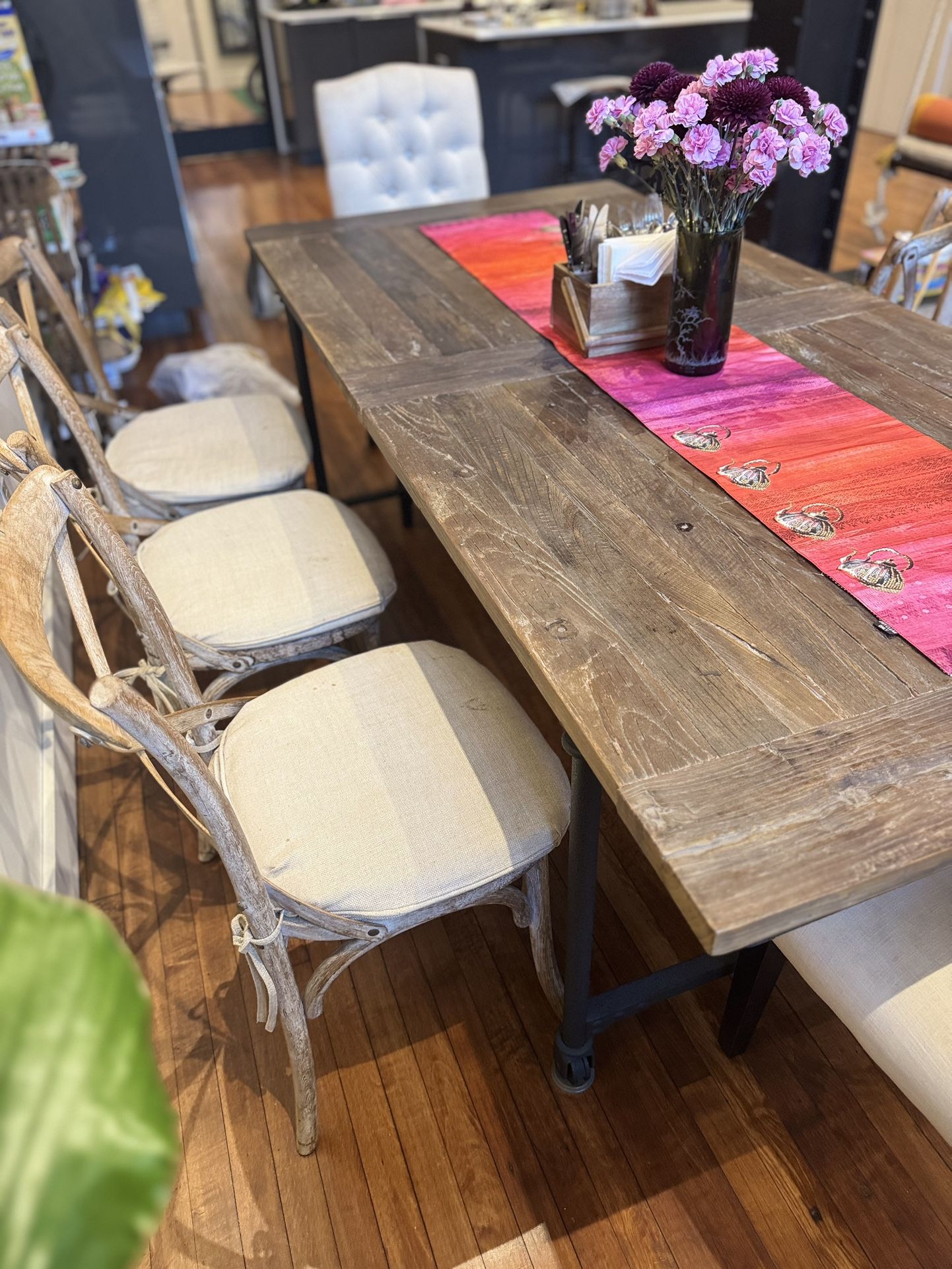 Restoration Hardware Dining Table With Chairs Set