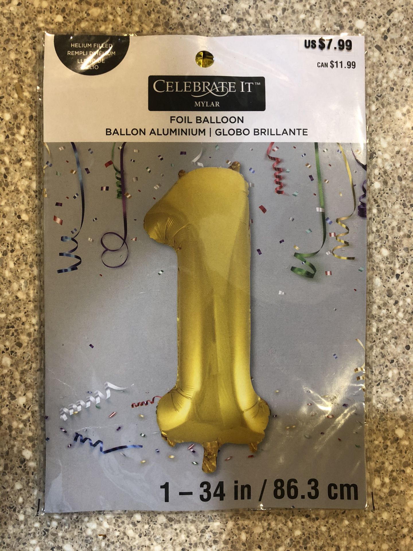 Number “1” Gold Balloon Brand New