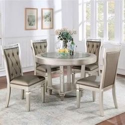 Brand New Glam 5PC Round Dining Set