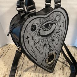 Banned Apparel x RoyalMonk x Ouija  Cross Body Ouija Shaped Goth Handbag HTF