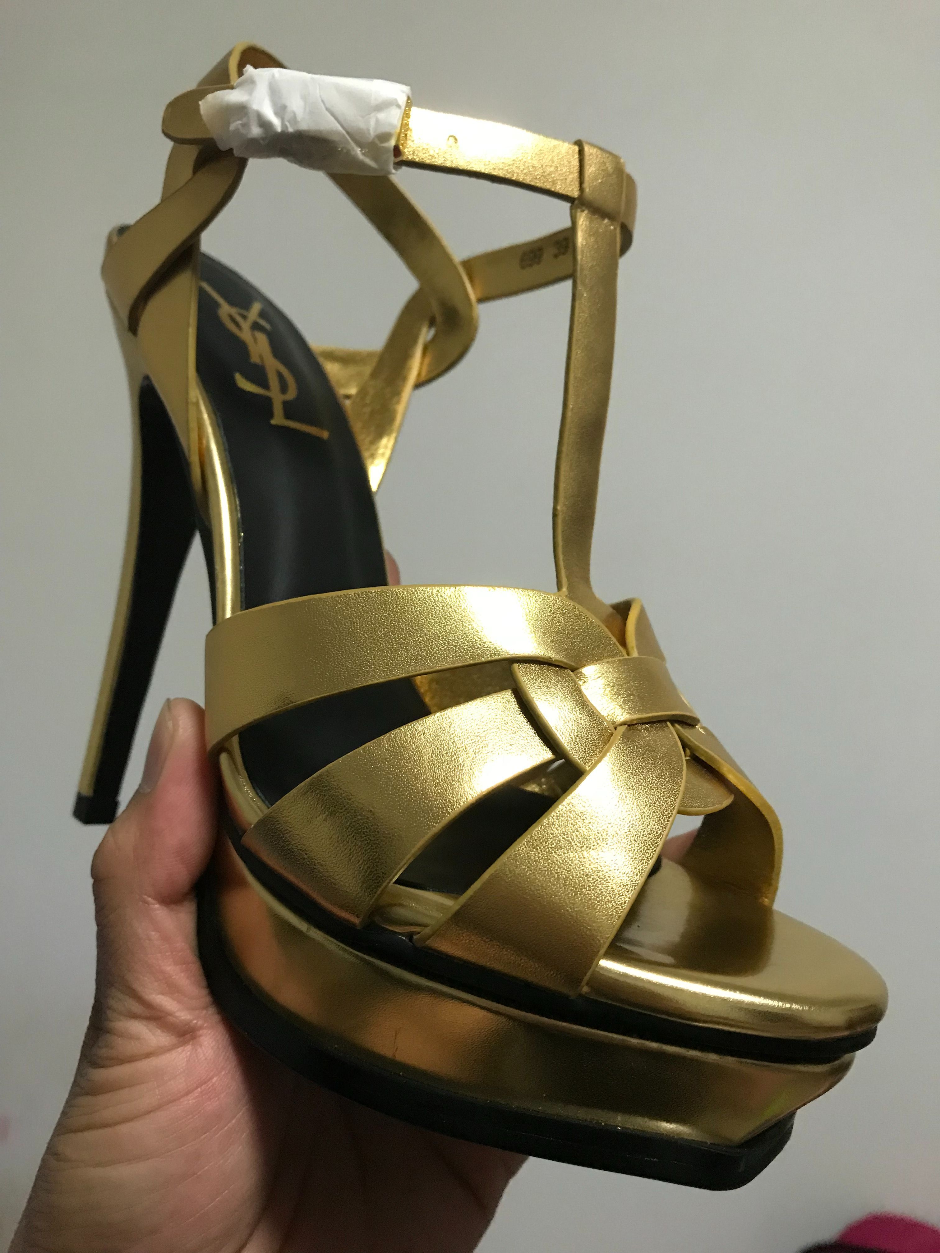 classics T-Strap Tribute golden Platform Sandals