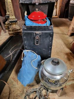 Rare Hard To Find Early Coleman Coffee Pot And Abercrombie & Fitch  Case W/ Lantern