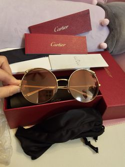 AUTHENTIC Cartier CT0149S Gold-Gold-Pink 002 60-20-140 Made in France