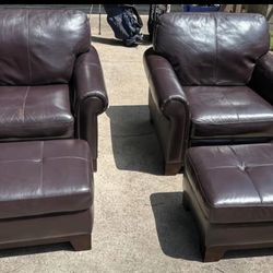 Cindy Crawford Collection Chairs with Ottoman Pair