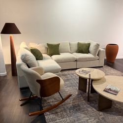 Cloud Style Sectional Sofa with Washable Covers | 4-Piece Modular Couch