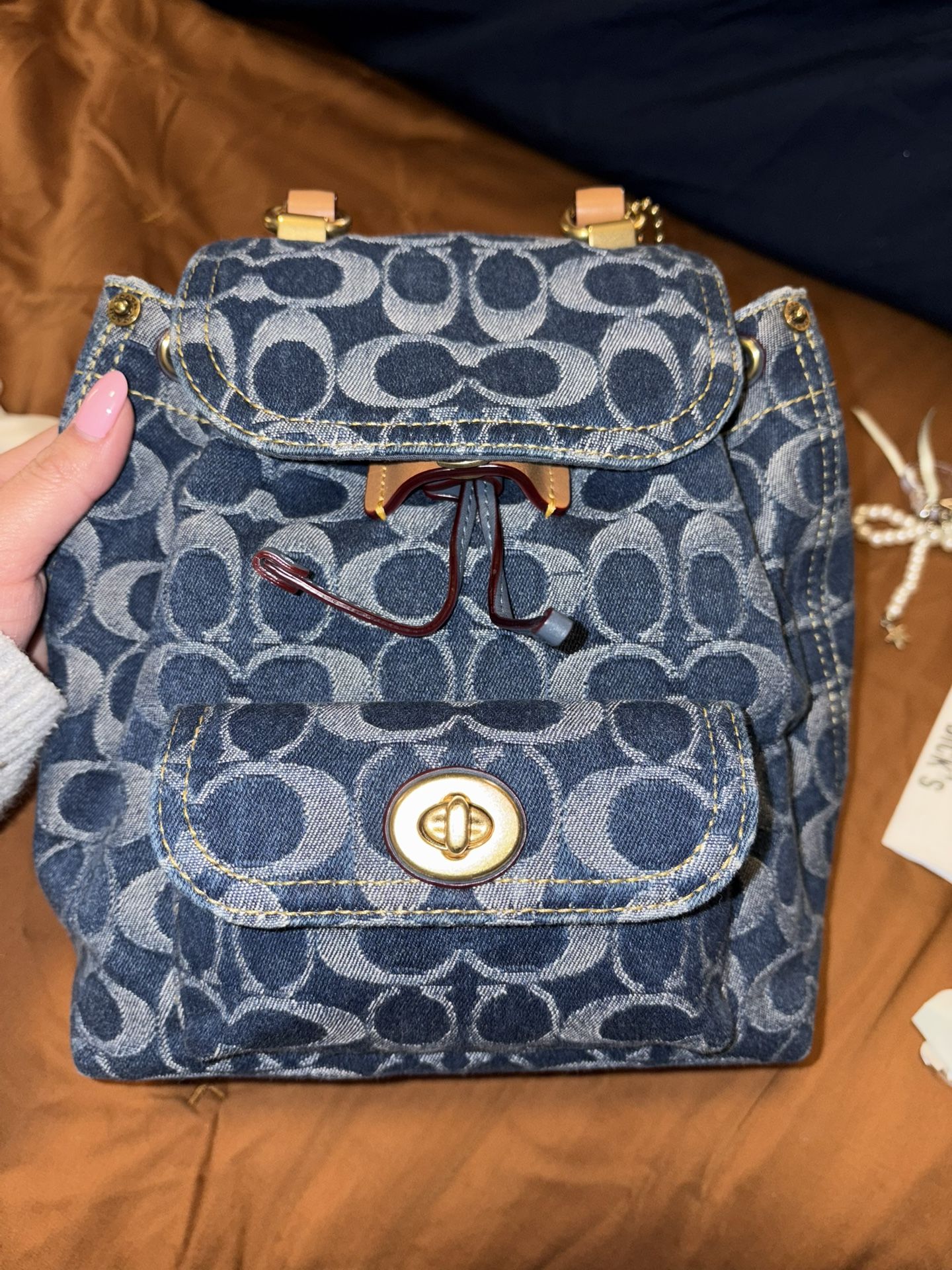 Coach Riya 21 Denim Backpack
