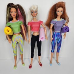 90s Articulated Barbie and Friends Yoga Time Lot