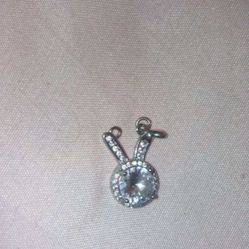 SILVER DIAMOND PLAYBUNNY PENDANT 