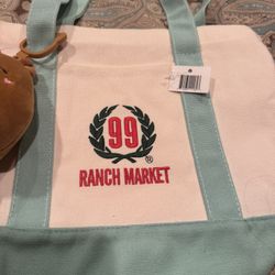 99 Ranch Market Canvas Mini Tote With Plush Keychain