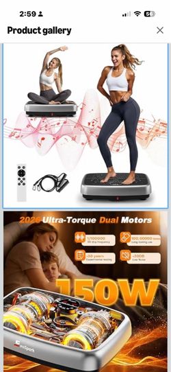 Vibration Plate Exercise Machine, Powerful Dual Motor Vibration Plate for Lymphatic Drainage & Speaker with Music, Magnetic Massage, Weight Loss & Ful