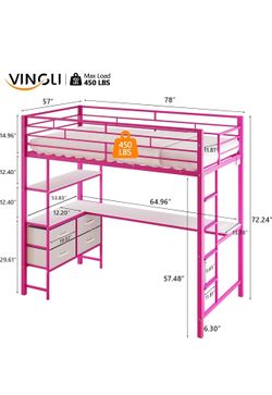 NEW metal loft bed frame (Full)