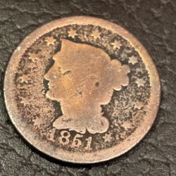 1 cent 1851 Antique Collectible Coin