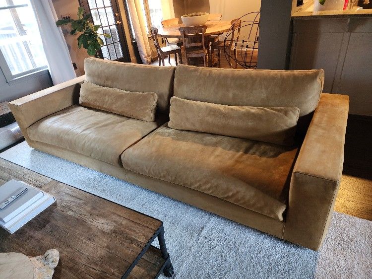 Restoration Hardware Lugano Leather Sofa
