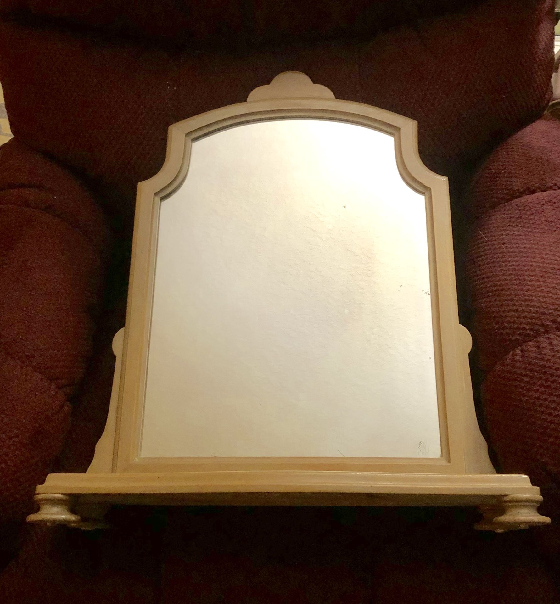 Vintage wooden table top mirror