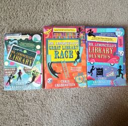 Chris Grabenstein Mr. Lemoncello's Library Ser. HC, PB 3-Book Lot Ages 9-12