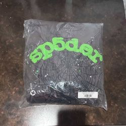 Sp5der Men's Hoodie OG Web Slate Gray/Green, Size M