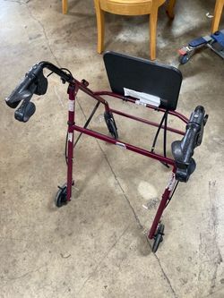 Guardian Bariatric Rollator Walker With Seat & Brakes 350 lb Capacity