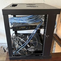 Network Equipment Rack – Juniper EX4300 + Aruba + CyberPower – Local Pickup Only 