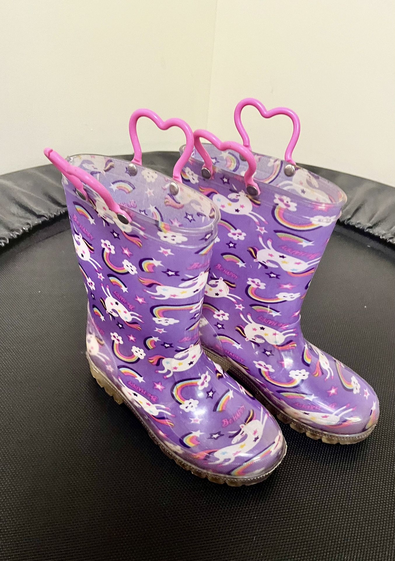 Girls Sz 3 Unicorn Light up Rain boots