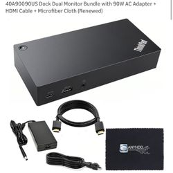 Lenovo ThinkPad USB-C UltraDock With 90W 2 Prong AC Adapter (40A90090US)